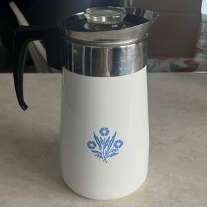 Vintage CorningWare Blue Cornflower 9-cup percolator
